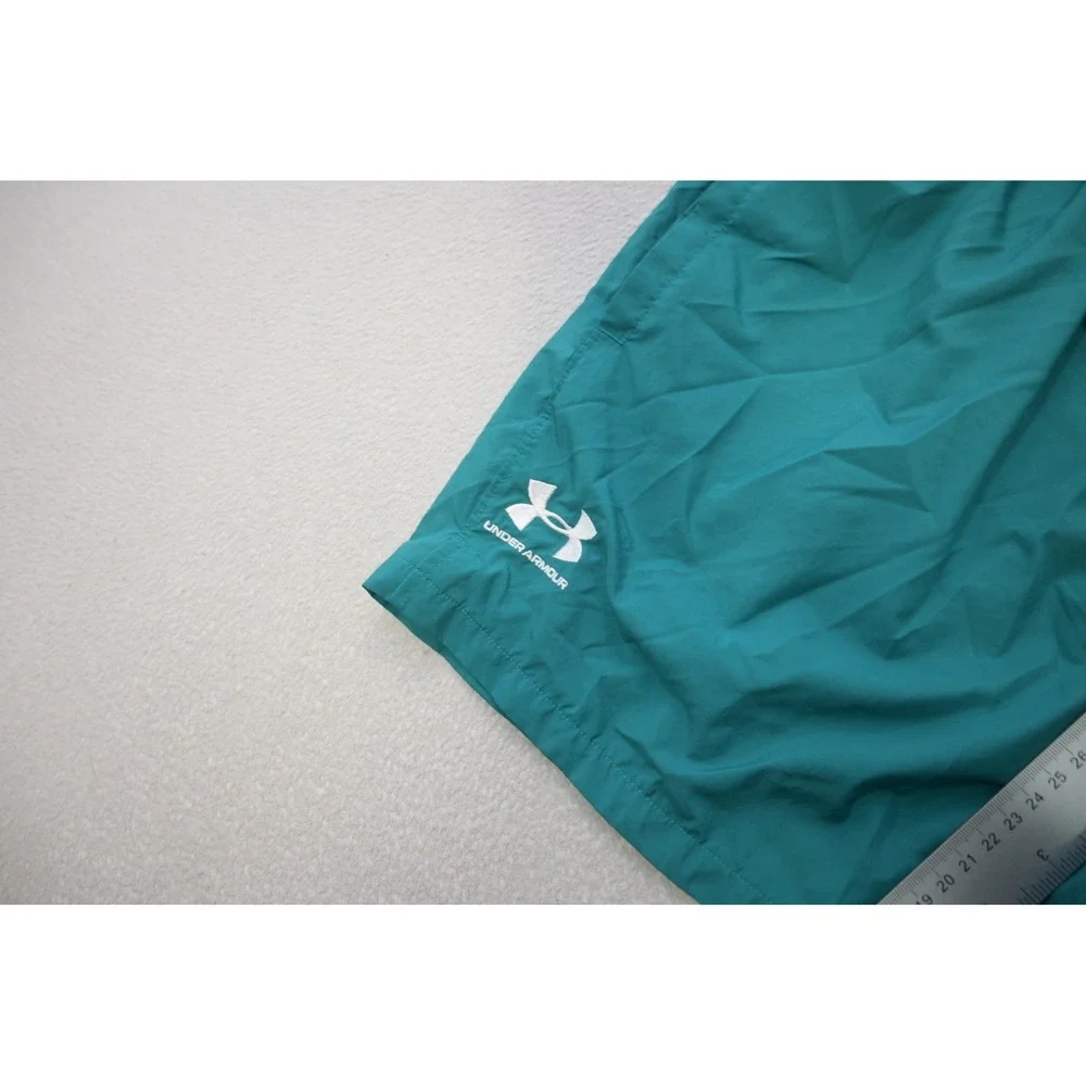 Under Armour Gym Shorts Mens Small Teal Mesh Lined Drawstring Activewear EUC